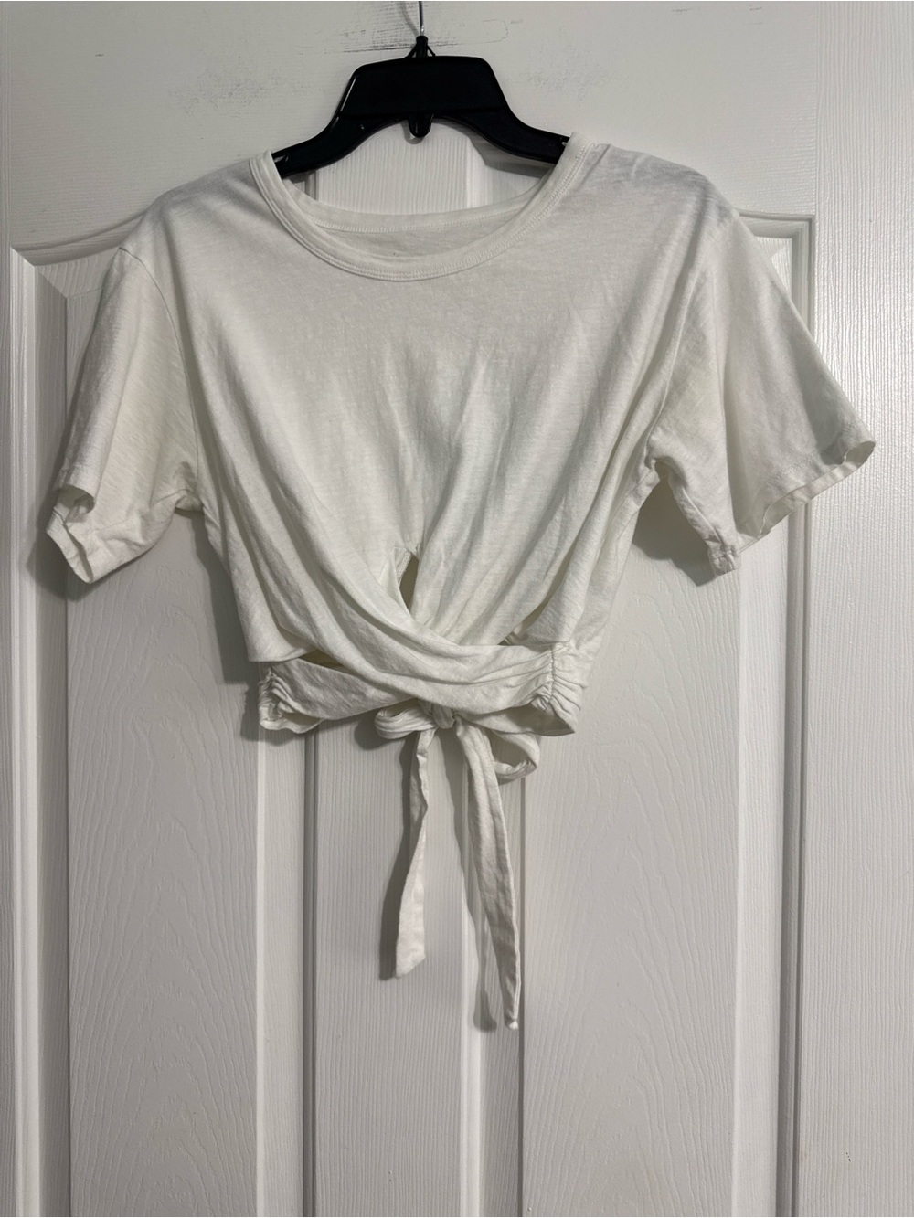 aerie White Front Tie Crop Top